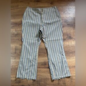 LIZ CLAIBORNE Striped Ankle Jeans - Blue and Beige